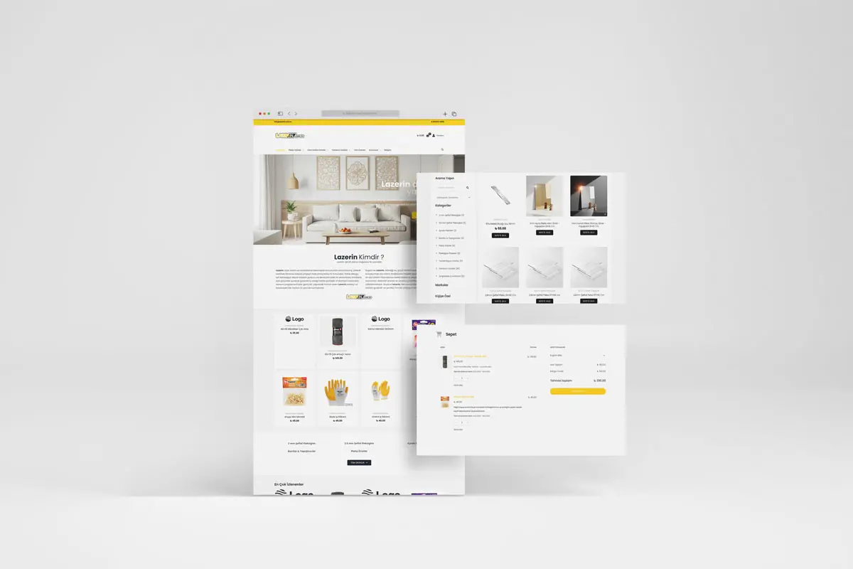 Lazerin Online Satış Mağazası Tasarımı